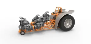 Diecast Pulling tractor with 5 engines V8 Version 6 Scale 1:25