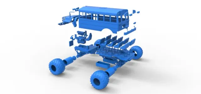 Vintage School bus Monster Truck Scale 1:25 — Фото 25 из 26