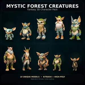 Mystic Forest Creatures – Fantasy 3D Character Pack