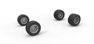 Wheel set of Northeast Dirt Modified stock car V3 Scale 1:25