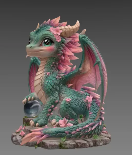 Blossom Baby Dragon STL File for 3D Print — Фото 4 из 15