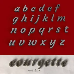 COURGETTE lowercase 3D letters STL file