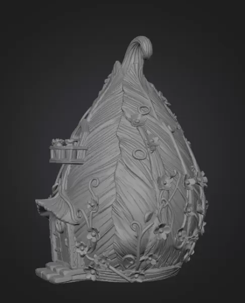 Enchanted Leaf Fairy House STL File 3D Printable Fantasy Cottage — Фото 9 из 11