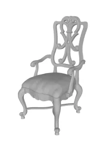 Chair with armrests and carved back Rhapsody
