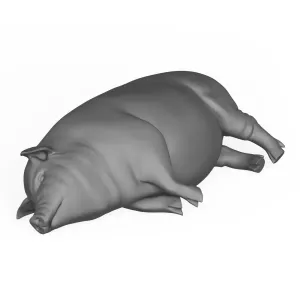 3D Printable Pig Sleeping Pose