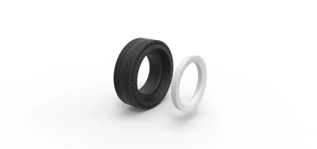 Whitewall rear tire of vintage dragster Version 8 Scale 1:25 — Фото 9 из 10