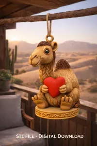 3D Printable Cute Camel with Heart STL | Digital Download