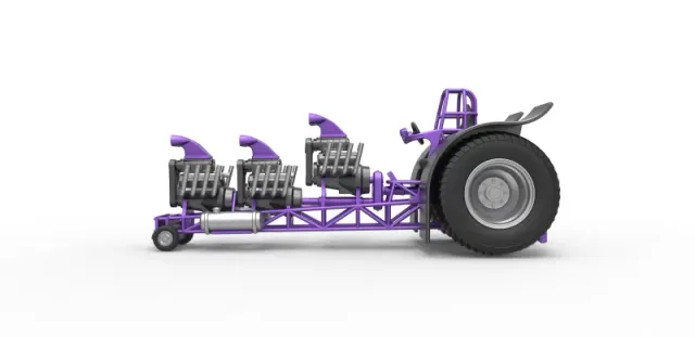 Diecast Pulling tractor with 3 engines V8 Scale 1 to 25 — Image 6 of 30