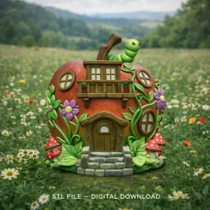 Enchanted Apple Cottage STL File 3D Printable