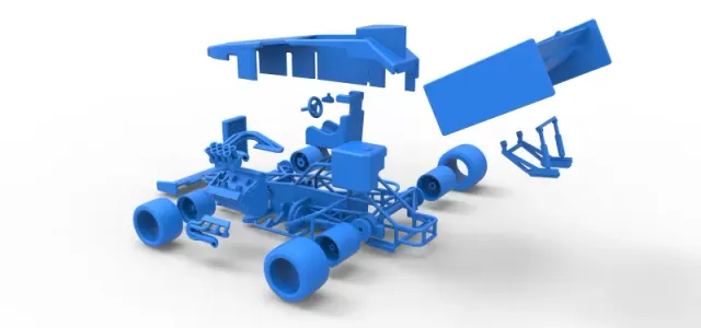 Supermodified front engine Winged race car V2 Scale 1:25 — Image 28 of 30