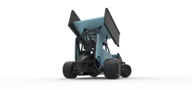 Winged 600 Micro sprint car while turning Scale 1:25 — Фото 19 из 31
