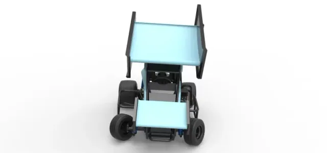Winged 600 Micro sprint car while turning Scale 1:25 — Фото 8 из 31