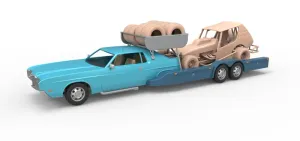 Vintage Transporter truck for Race car Version 4 Scale 1:25