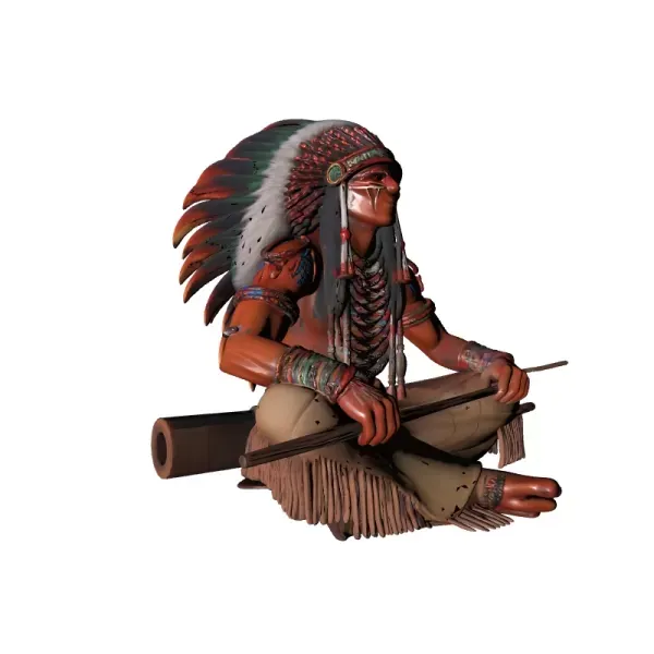 Apache Warrior Man 3D Model — Фото 5 из 6