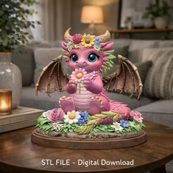 Cute Flower Dragon STL File 3D Print — Фото 12 из 12
