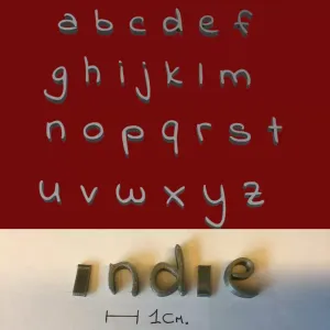 INDIE lowercase 3D letters STL file