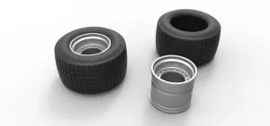 Rim and tire of Super Dirt Late model Scale 1:25