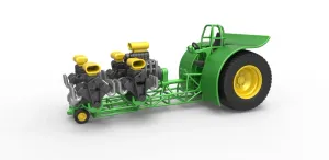 Diecast Pulling tractor with 5 engines V8 Version 5 Scale 1:25