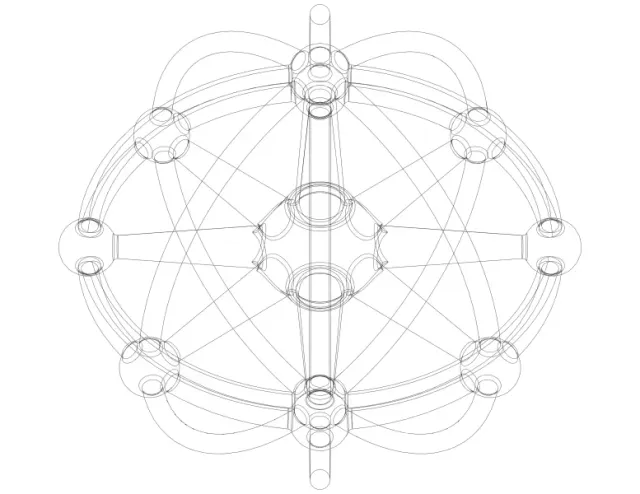 Wireframe Shape Geometric Sphere Linked — Image 7 of 7