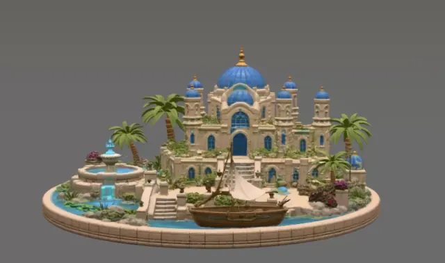 Azure Oasis Palace STL File for 3D Print — Фото 7 из 17