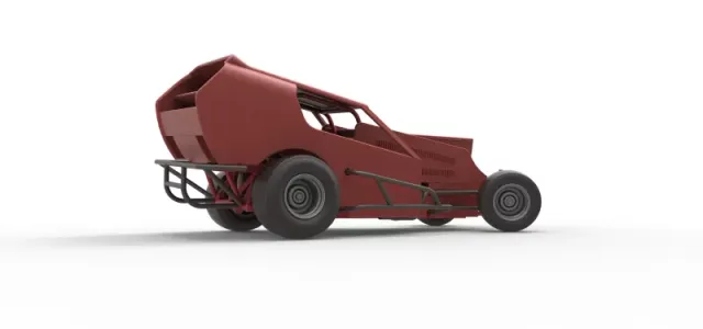 Vintage Dirt Modified stock car Version 4 while turning 1:25 — Фото 21 из 31