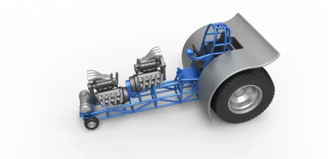 Diecast Pulling tractor with 2 engines V8 Version 4 Scale 1:25 — Фото 2 из 31