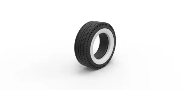 Whitewall rear tire of vintage dragster Version 6 Scale 1:25 — Фото 2 из 10