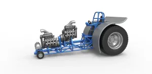 Diecast Pulling tractor with 2 engines V8 Version 4 Scale 1:25