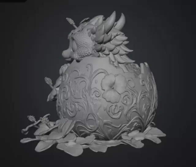 Hibiscus Hatchling Dragon STL File for 3D Print — Фото 15 из 17