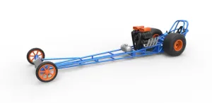 Front engine dragster with double supercharged V8 Scale 1:25