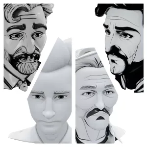 Minimalist Portrait Bust Collection - Artistic Character Studies