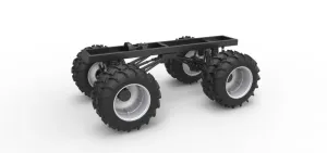 Chassis of Vintage Monster Truck with double wheels Scale 1:25
