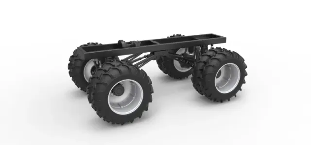 Chassis of Vintage Monster Truck with double wheels Scale 1:25
