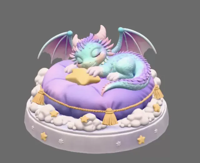Sleeping Dream Dragon STL File 3D Print — Фото 3 из 10