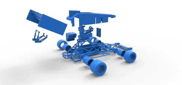 Supermodified front engine Winged race car V2 Scale 1:25 — Image 29 of 30