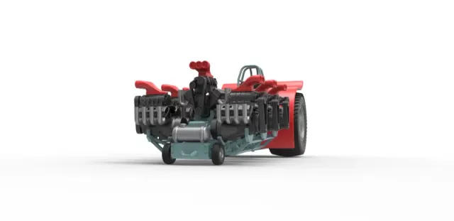 Diecast Pulling tractor with 7 engines V8 Scale 1:25 — Фото 4 из 30