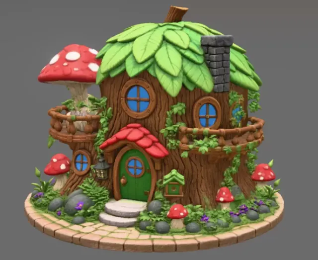 Enchanted Tree House Cottage STL File for 3D Print — Фото 7 из 16