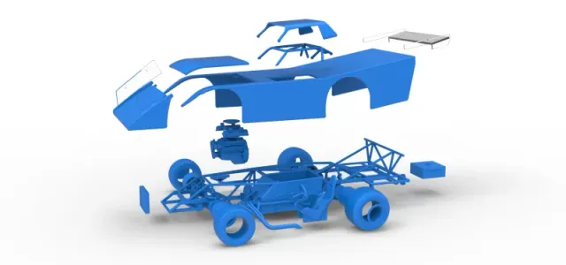 Vintage Dirt late model Race car Version 5 Scale 1:25 — Фото 28 из 30
