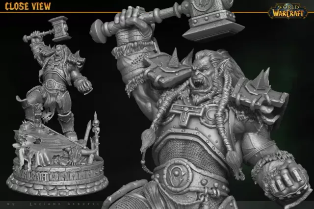 Warcraft Thrall Durotan Busto Print Model 3D STL — Фото 4 из 8