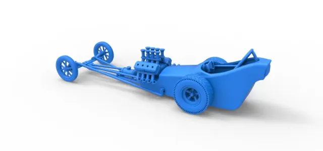 Front engine old school dragster with shell Version 5 1:25 — Фото 20 из 31
