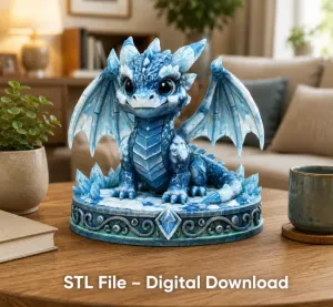 Crystal Ice Baby Dragon STL File for 3D Print