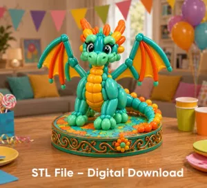 Cute Balloon Baby Dragon STL File for 3D Print