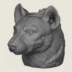 Hyena Face Vase Print Ready 3D Model