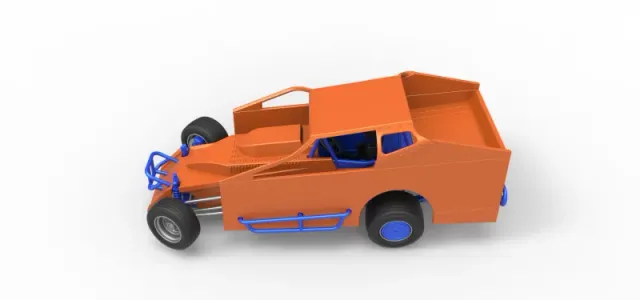 Northeast Dirt Modified stock car while turning Scale 1:25 — Image 10 of 31