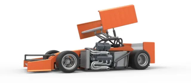 Supermodified front engine Winged race car V3 Scale 1:25 — Фото 2 из 31