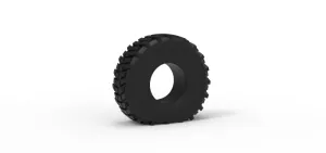 Military truck tire 5 deflated Scale 1:25