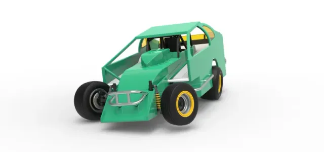 Northeast Dirt Modified stock car while turning V2 Scale 1:25 — Фото 5 из 30