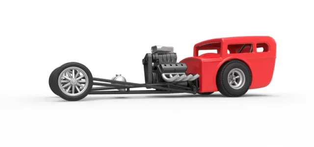 Front engine old school dragster with shell Scale 1:25 — Фото 2 из 30
