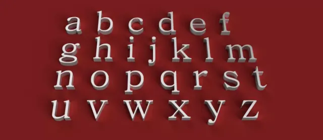 BATANG Font lowercase 3D letters STL file — Фото 6 из 6