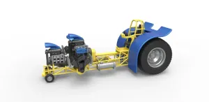 Diecast Pulling tractor with 4 engines V8 Version 6 Scale 1:25